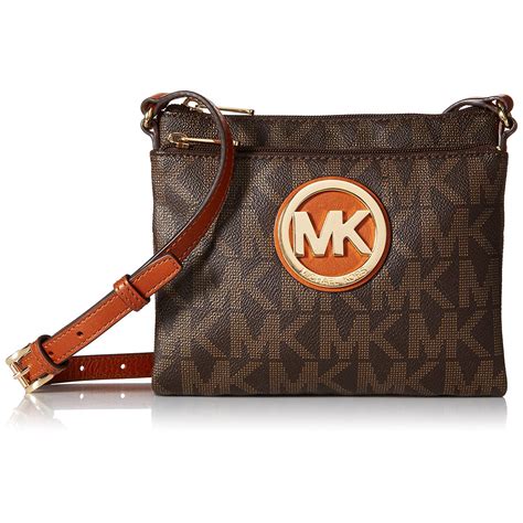 michael kors brown and white bag|michael kors brown crossbody bag.